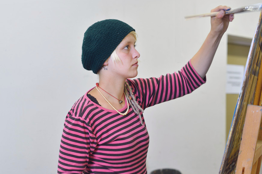 Künstler beim Malen